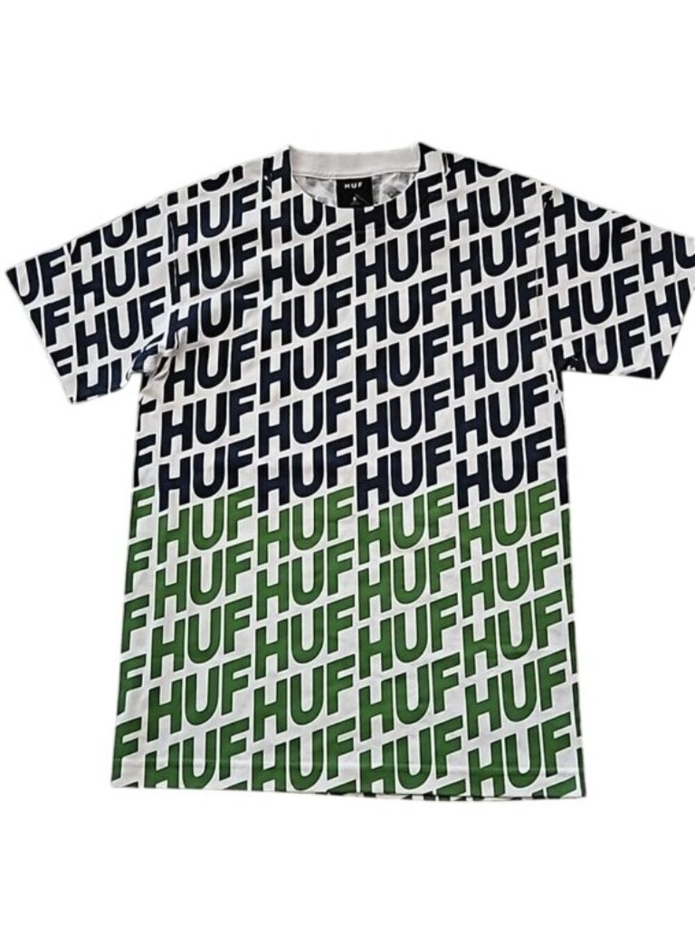 HUF Logo Wave Graphic Tee Men's New Small Streetwear Skater Colorful